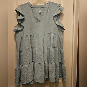 EUC Zenana Ruffled Top - L